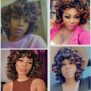 Curly ombré 70s Afro wig